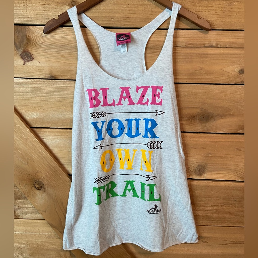 Ali Dee “Blaze Your Own Trail” Graphic Racerback Tank Top